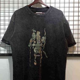 T-shirts voor heren Wash doen Old RRR123 Vintage T-shirt Riding Horse PRINT Oversize Summer Paar Top T220909