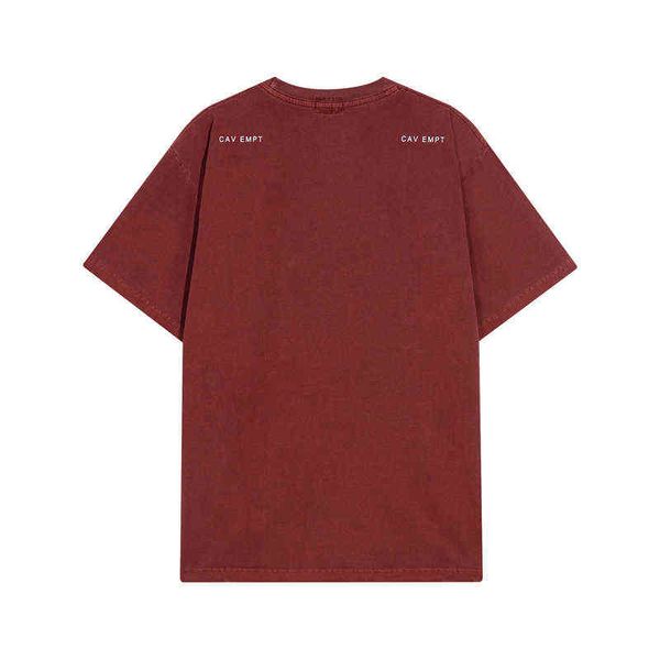 T-shirts Homme Washed Batik Bordeaux Cav Empt Best Quality Cavempt Ce Pur coton de haute qualité