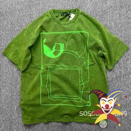 T-shirts voor heren gewassen Batik Green Cav EMPT T-shirt Men Vrouwen Samenvatting Geometrie Cavemedt C.E T-shirt T-shirt T230512