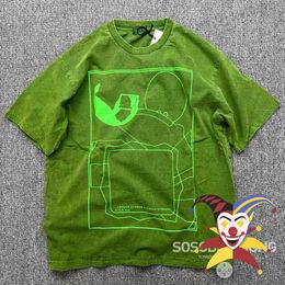 T-shirts voor heren gewassen Batik Green Cav EMPT T-shirt Men Vrouwen Samenvatting Geometrie Cavemedt C.E T-shirt T-shirt T230419