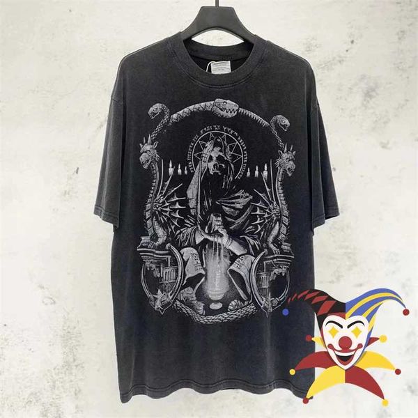 T-shirts pour hommes Washed Snake Print Saint Michael T-shirt Hommes Femmes Tee Top T-shirt J240221