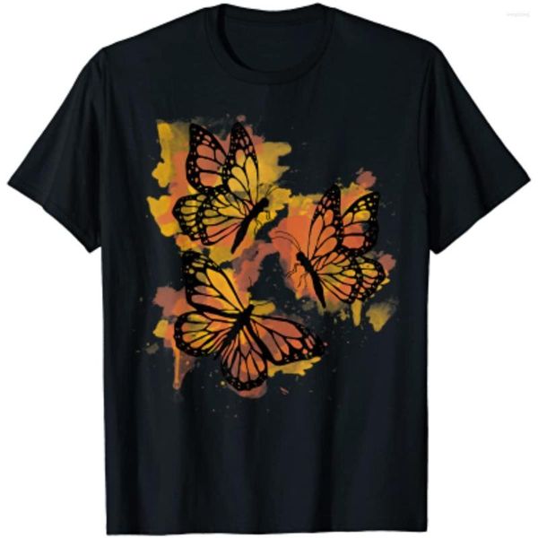 T-shirts pour hommes aquarelle papillon coloré homme femme t-shirt graphique Coton décontracté quotidien quatre saisons pour l'été