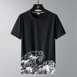 T-shirts voor heren golven print t-shirt zomer korte mouw t-shirt mannelijke tops tees mode casual shirt big size 8xl g230309