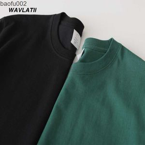 Heren t-shirts wavlatii nieuwe mannen katoen t shirts mannelijke donkergroene korte mouw zomer solide casual T-stukken tops voor mannen wmt2101 w0322