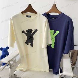 T-shirts pour hommes WE11DONE floqué ours imprimé demi-manche version coréenne petite foule col rond lâche haut décontracté pour hommes et femmes T230317