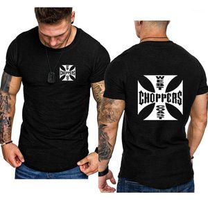 Camisetas de hombre West Choppers Anime estampado algodón transpirable de gran tamaño hombres camiseta Harajuku tendencia camisa de manga corta