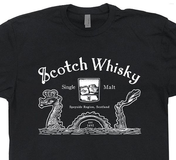 T-shirts pour hommes Whisky Shirt Loch Ness Monster Tee Ecosse Scotchy Drinker Vodka Bourbon Scottish Irish Ireland Beer Shirtmandude