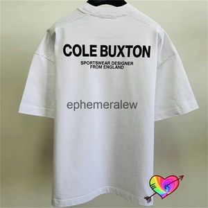 T-shirts voor heren Wit Cole Buxton SPORTKLEDING T-SHIRT Heren Dames Cole Buxton Tee Zeefdruk Tops Hoge kwaliteit Londen Korte mouwH24222