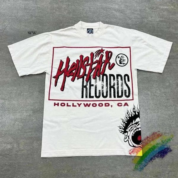 Camisetas para hombre Hellstar Records blancas para hombre, hombre y mujer, camisa de diseñador estampada, camisetas informales, camiseta hellstar 8700