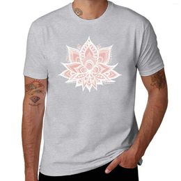 Camisetas para hombre, camiseta con flor de loto blanca en oro rosa, edición, ropa estética, Vintage para hombre