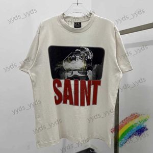 T-shirts Hommes Blanc Saint Michael T-shirt Hommes Femmes Top Qualité Astronaute Imprimer Tee Top Vintage T-shirt T240112