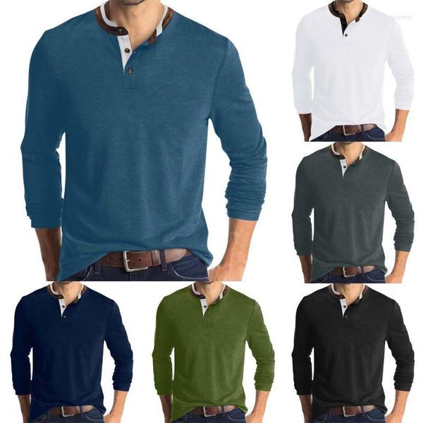 Camisetas para hombre, camisa blanca de manga larga para hombre, verano, informal, con cuello de botones sólidos, camisetas con soporte para niño, zapatilla para exteriores