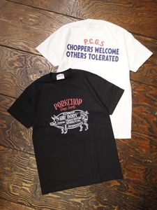 Heren T-shirts Wit T-shirt voor herenkleding PorkChop Pig Motorcyle y2k kleding fugees Old school Zwarte t-shirts Tops Vintage trapstar 230720