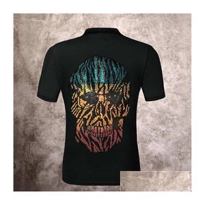 T-shirts pour hommes Vente en gros Skl Menturn-Down Col T-shirts Hommes Coton Tops Diamond Shirt Summer S Vêtements M à 3XL Drop Delivery Appar Dhvqz