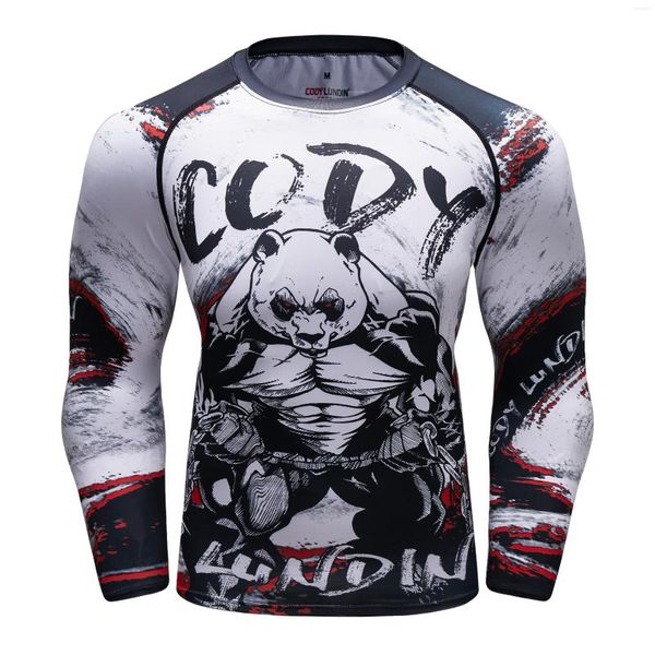 T-shirts pour hommes Vêtements de sport en gros personnalisés Sublimés imprimés Rashguard Sublimation complète Hommes Compression à manches longues