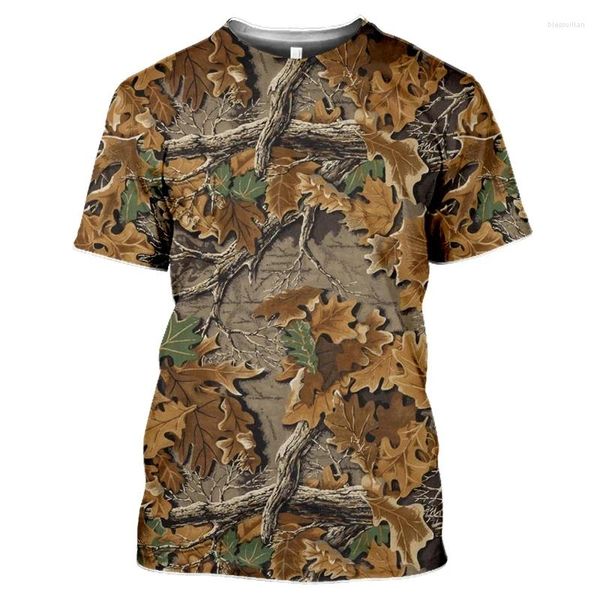 T-shirts pour hommes, vêtements de Camouflage de chasse sauvage, impression 3d, T-shirt d'été à col rond, manches courtes, surdimensionné, à la mode