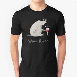 Mannen T-shirts Wino Rhino Zomer Mooie Ontwerp Hip Hop T-Shirt Tops Wijn Neushoorn Dier Grappige Leuke Drink Silly afrikaanse