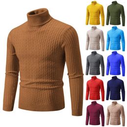 Camisetas para hombre, camisa con cuello alto de invierno, prendas de punto con textura de masa delgada, Jersey de gran tamaño con capucha, sudadera para hombre