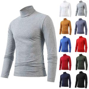 Heren T-shirts Winter Thermo-ondergoed Casual basislaag Slanke coltrui met lange mouwen Tops Pullover T-shirt Elastische kleding Pyjama