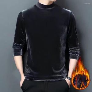 Camisetas para Hombre Tops Básicos Cálidos De Invierno Jersey De Terciopelo para Hombre Casual Slim Cuello Alto para Hombre Ropa De Calle Moda Otoño Camisa Calefactable De Manga Larga