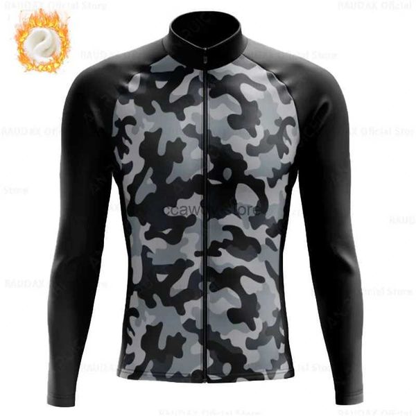 T-shirts pour hommes Hiver Chaud Fece Jersey Set Mountian Racing 2023 Rapha Nouveau Cyclisme Ropa Ciclismo Résistant au froid H2421