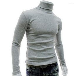 T-shirts pour hommes Hiver Chaud Hommes Sous-vêtements thermiques Pull à manches longues Pull à col roulé Stretch Slim Basic Shirt Jumper Knit Sweater Top