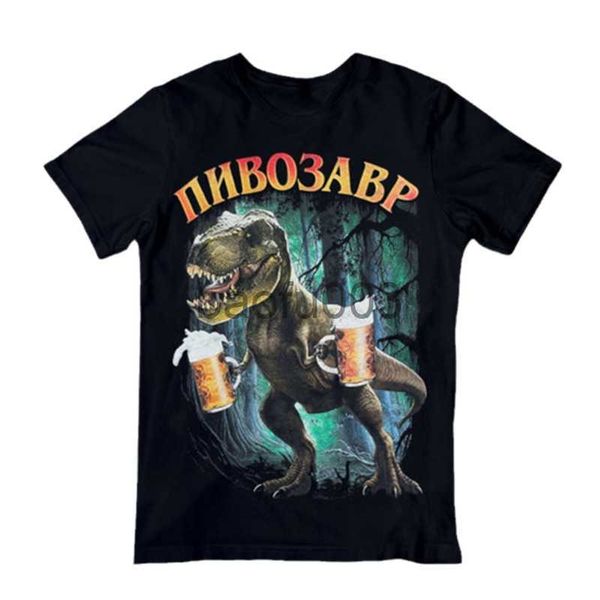 T-shirts pour hommes avec Pivosaurus T-shirt hommes été décontracté à manches courtes T-shirts unisexe Tops Tee dessin animé dinosaure bière t-shirt femmes J230807