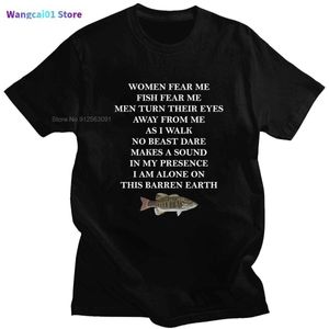 Camisetas para hombres Mujeres Fear Me Fish Fear Me Harajuku Diseño retro Impresión de dibujos animados Verano de algodón de algodón suelto camiseta casual de gran tamaño 0228H23