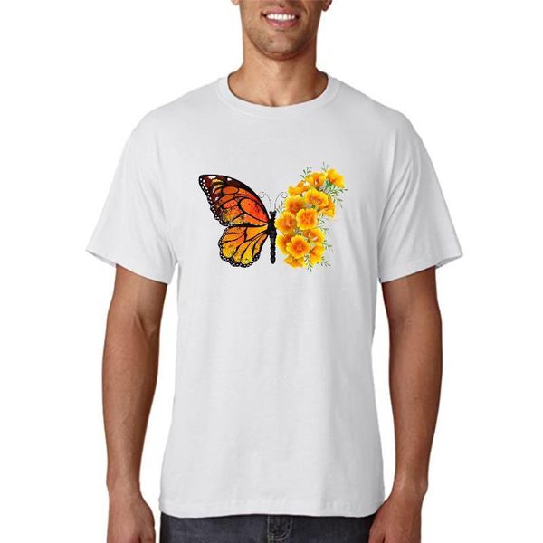 T-shirts pour hommes Femmes Fleur Papillon 90s Printemps Imprimer T-shirt Femme Haut Décontracté À Manches Courtes Mode Été T-shirt Dessin Animé Graphique Tee T-Sh