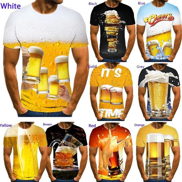 Camisetas para hombre, camisetas de verano para mujer/hombre, camiseta de manga corta con estampado de cerveza y personalidad, camiseta informal a la moda con estampado 3d