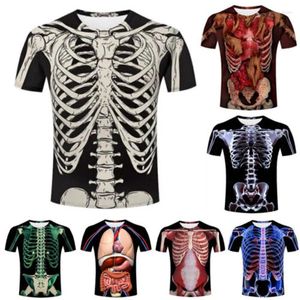 T-shirts voor heren Dames/Heren Skeleton Splanchna 3D Print Casual T-shirt Korte mouw Streetwear Tops Zomer Hip Hop Y2k Vrouw T-shirts Oversize