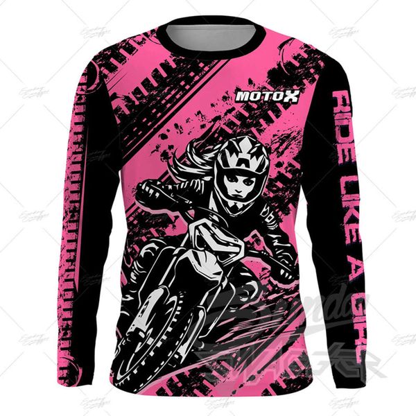 T-shirts masculins Femmes Pink and Black Motocross Mountain Enduro Bike Vêtements Bicycle Moto Downhill T-shirt Cycling Jersey MTB Shirts MX 7FWE