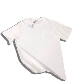 T-shirts pour hommes Mode de créateurs pour femmes en vrac à manches courtes Marque à la mode décontractée avec trois T-shirts de couple en pur coton brodé complet LO T-shirt de base classique