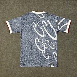T-shirts pour hommes, lettre de balle imprimée combinaison de balle Summer Street Sports Casual Wear V-Neck T-shirt à manches courtes