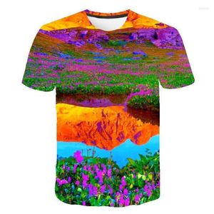 T-shirts pour hommes Femmes Streetwear Été 3D Tulip Flower T-shirt Casual Impression Plante Imprimer Dames Tops