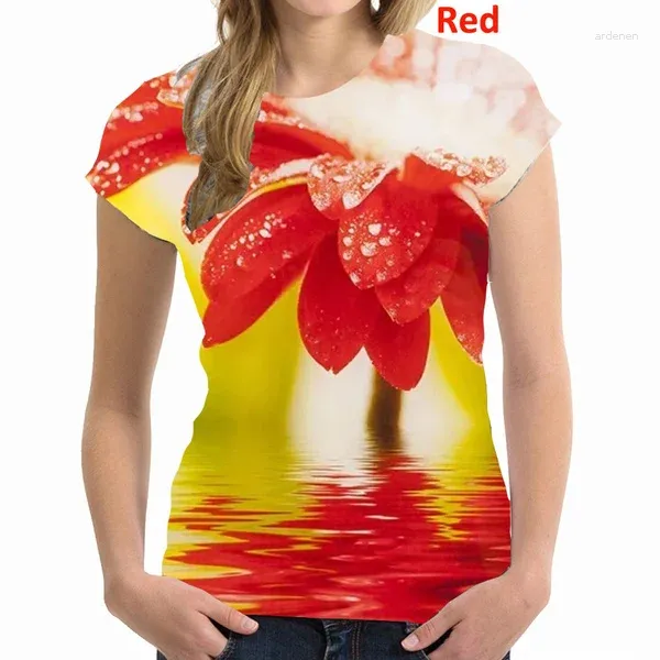 Camisetas para hombre Camiseta de talla grande con estampado de girasoles de manga corta y cuello redondo ajustado para mujer