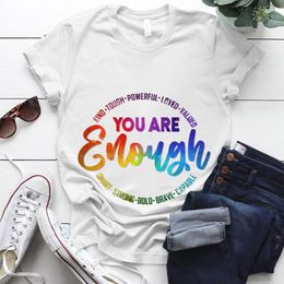 Mannen T-shirts Vrouwen Shirt Je Bent Genoeg Tops Lesbische Liefhebbers T-shirt Vrouwelijke Zomer Meisjes Korte Mouw Tee trots Maand T-shirts