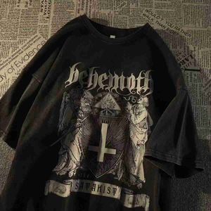 T-shirts pour hommes Femmes T-shirt Demon Print Anime Gothic T-shirt surdimensionné T-shirt à manches courtes T-shirt Y2K Punk Vintage Funny Streetwear Tops d'été ClothesL2402