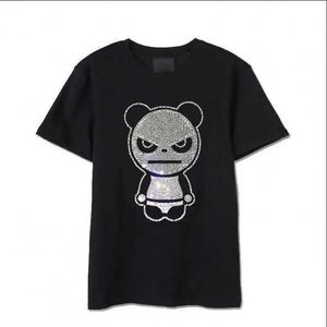 T-shirts masculins T-shirt à manches courtes pour femmes avec graphisme imprimé Panda Fashion Panda.Vêtements pour jeunes de grande taille décontractés de haute qualité J240515