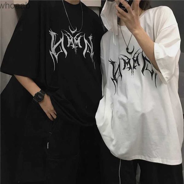 T-shirts Hommes Femmes T-shirt Hip-Hop Lâche Punk Lettre Impression Femmes Harajuku Oversize Manches Courtes Tops Vêtements Vintage Dropshipping 240130