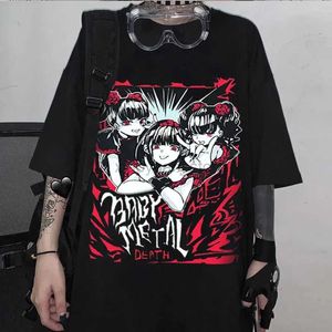 T-shirts pour hommes Femmes T-shirt Street Gothic T-shirt Été Nouveau style Ins Harajuku Plus Taille Lâche Imprimer Top Tee Punk Femmes T-shirt surdimensionné 240327