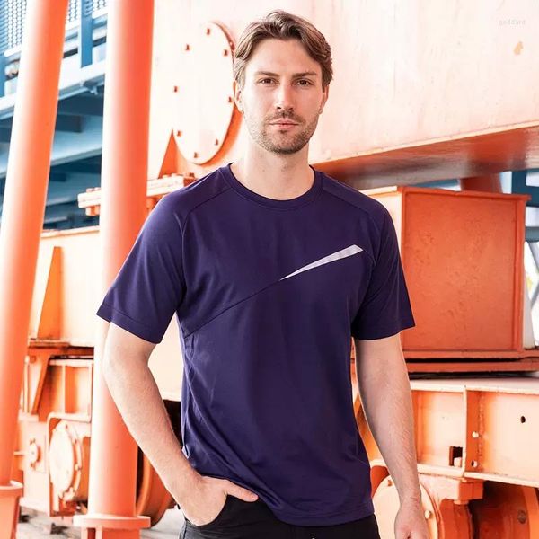 T-shirts pour hommes Polo de travail hommes été avec bande réfléchissante travail en plein air T-shirts à manches courtes respirant séchage rapide