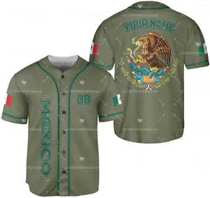 Mannen T-shirts Wereld Honkbal Mexico 3D Print Mesh Fiber Jersey Voor Man T-Shirt Tops Tee Heren Streetwear Korte Mouw Sport Trainingspakken