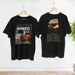 Camisetas masculinas World Tour 2023 Camiseta impresa Monkeys Arctic Concert Arctic Monkeys Band Rock Man Shirt Monkeys Arctic Monkeys GI T240510