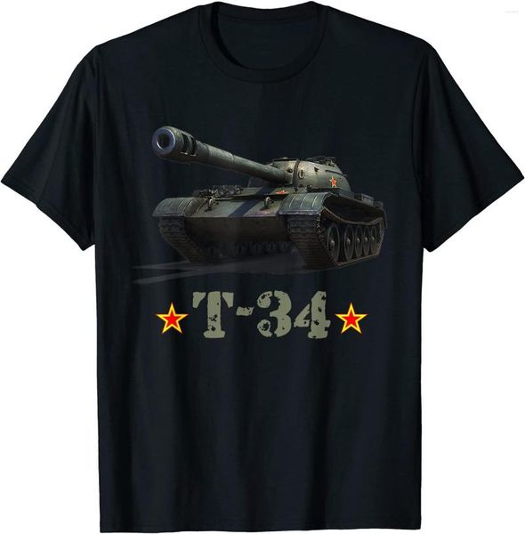 T-shirts pour hommes World War 2 Tank soviétique T-34 Hommes T-shirt à manches courtes Casual Coton O-Cou T-shirts d'été