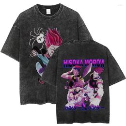T-shirts homme X Hisoka Morow Anime T-Shirt Harajuku Hip-Hop Streetwear homme femme coton lavé T-shirts manches courtes hauts T-shirt