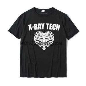 T-shirts voor heren X-ray Tech Ribs Heart Love Radiology Rad T-shirt T-shirt Camisas Cotton T-stukken voor mannen Top Kerstmis H240408