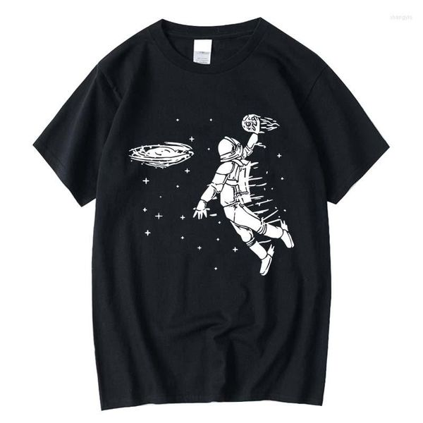 Camisetas para hombre XIN YI, camiseta para hombre, camiseta de alta calidad con estampado de astronauta divertido, camiseta holgada con cuello redondo para hombre, camisetas de manga corta para hombre