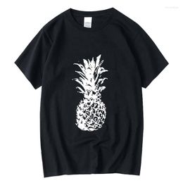 Hommes T-shirts XIN YI Hommes Mode Casual Top Qualité Coton Lâche Ananas Imprimé Chemise D'été Cool Pour