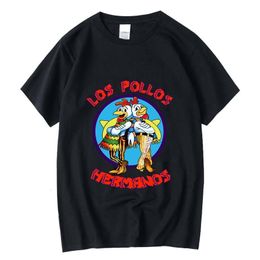 Heren T-shirts XIN YI heren t-shirt van hoge kwaliteit 100% katoen Breaking Bad LOS POLLOS Chicken Brothers gedrukte casual grappige tshirt mannelijke tee shirts 230710